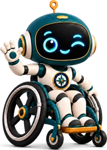 Atlas, the Rolling Atlas mascot, winking